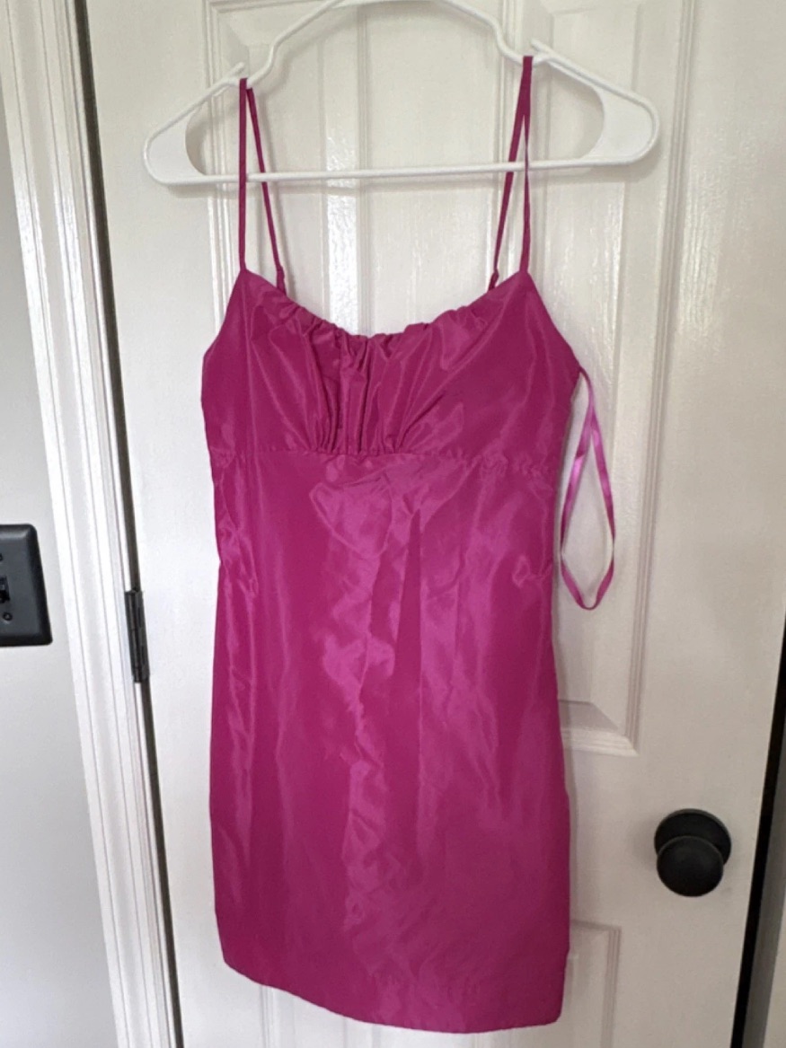 Staud Bright Pink Mini Dress